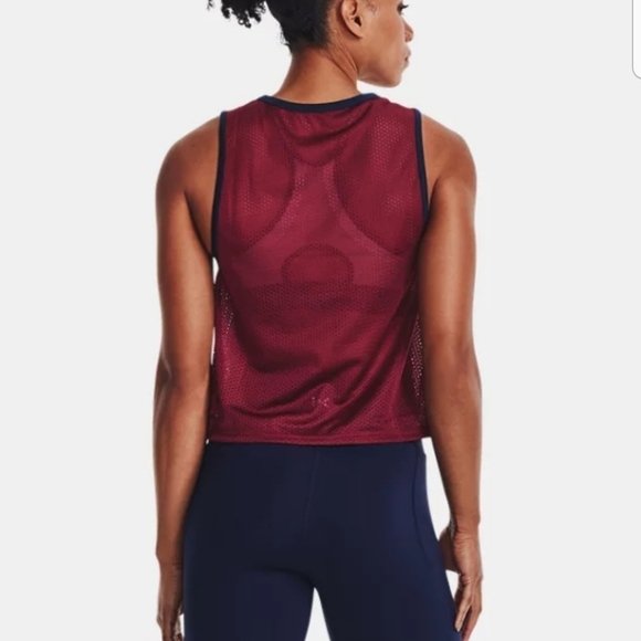 Women's Under Armour Blue Playback Retro Mesh Tank Top NWT size Large - Picture 10 of 10